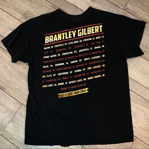 Brantley Gilbert Let it Ride Tour 2014  Concert T Shirt - Picture 2 of 2